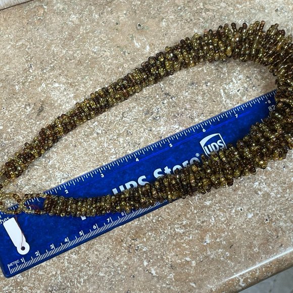 ARTISAN Hand Made Beaded Cluster Thick Choker Style Necklace Collar Piece BEAUTI - Picture 4 of 7